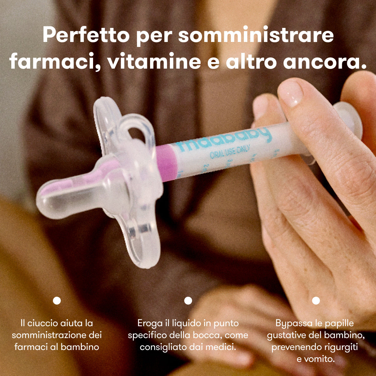 Dispenser per medicinali a forma di ciuccio