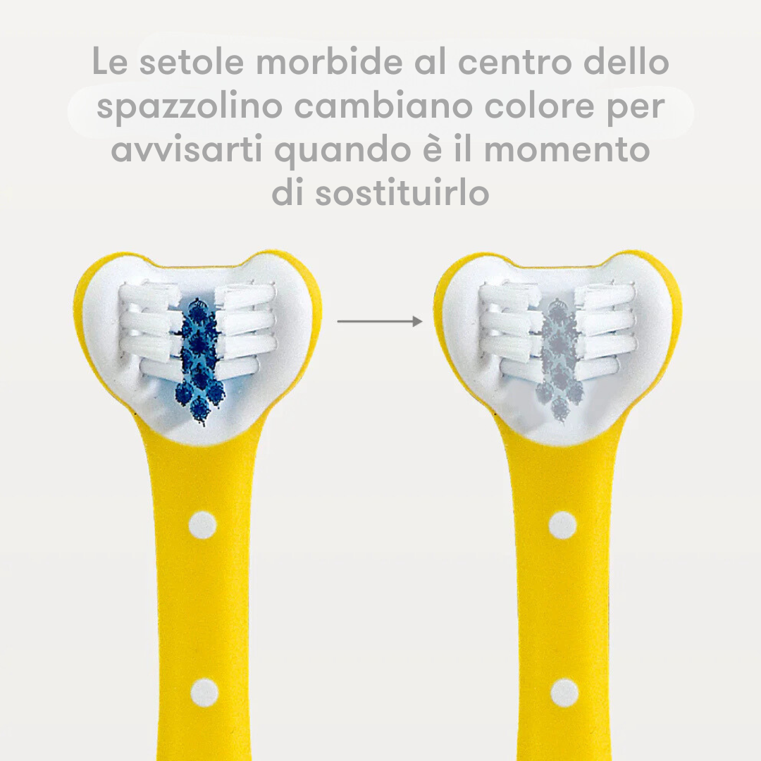 Spazzolino per bambini triangolare Toothhugger - Blu