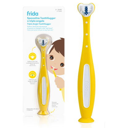 Spazzolino per bambini triangolare Toothhugger - Giallo